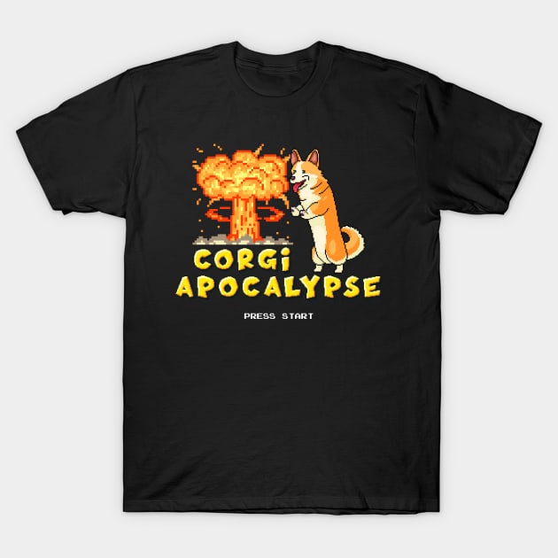 8-Bit Corgi Apocalypse T-Shirt by machmigo